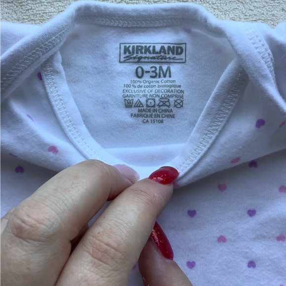Kirkland pink and purple heart body suit 0-3M 0M To 3M - Picture 2 of 3